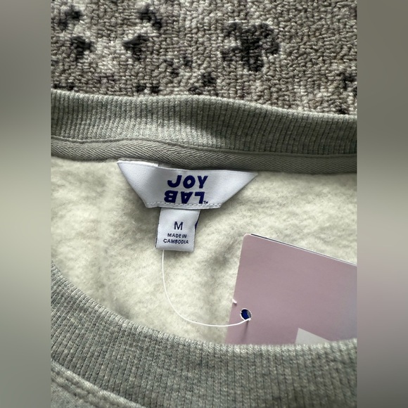 JoyLab Women's Fleece Cropped Crewneck Pullover Sweatshirt Gray in Medium New - Picture 5 of 14